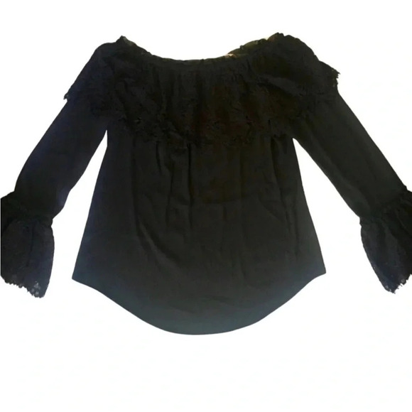 White House Black Market Off The Shoulder Lace Trim Top Small - Picture 3 of 5